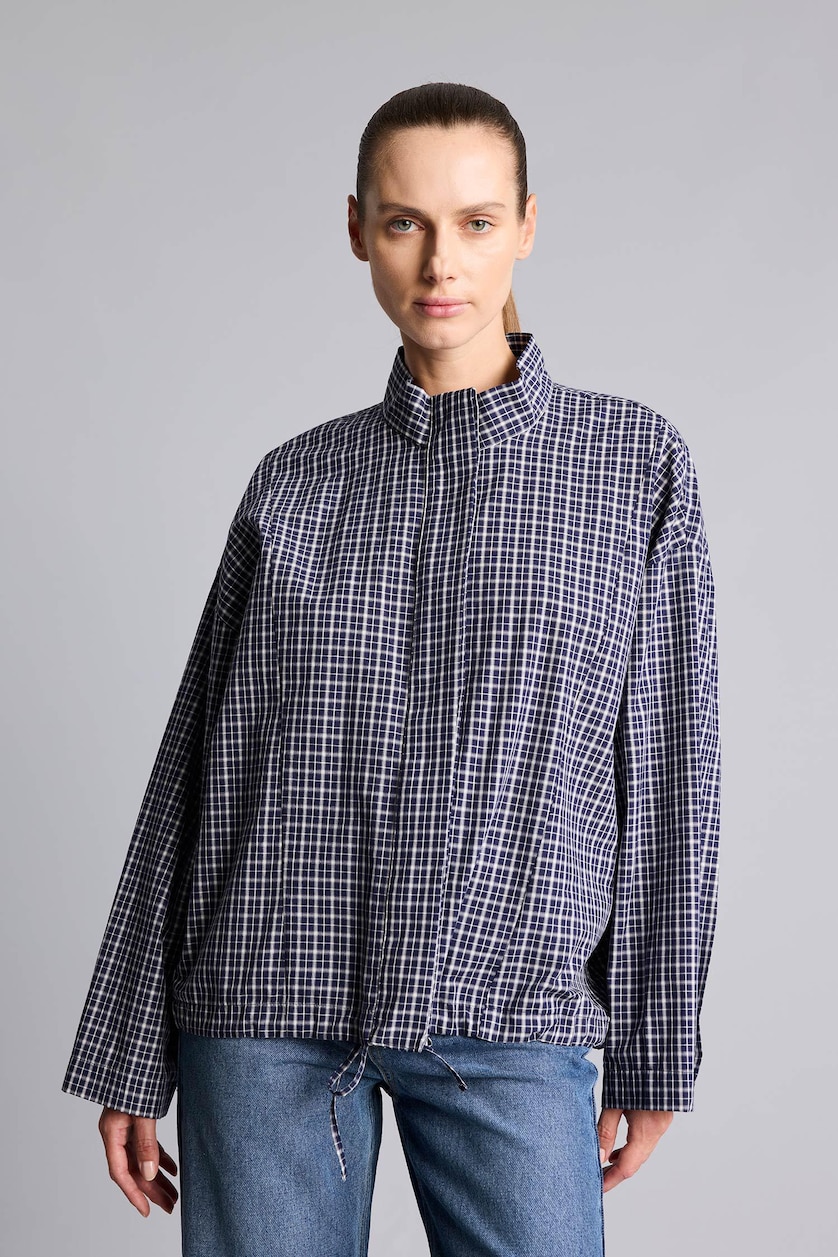 WOMAN NAVY Regular Fit Poplin Long Sleeve Tunic