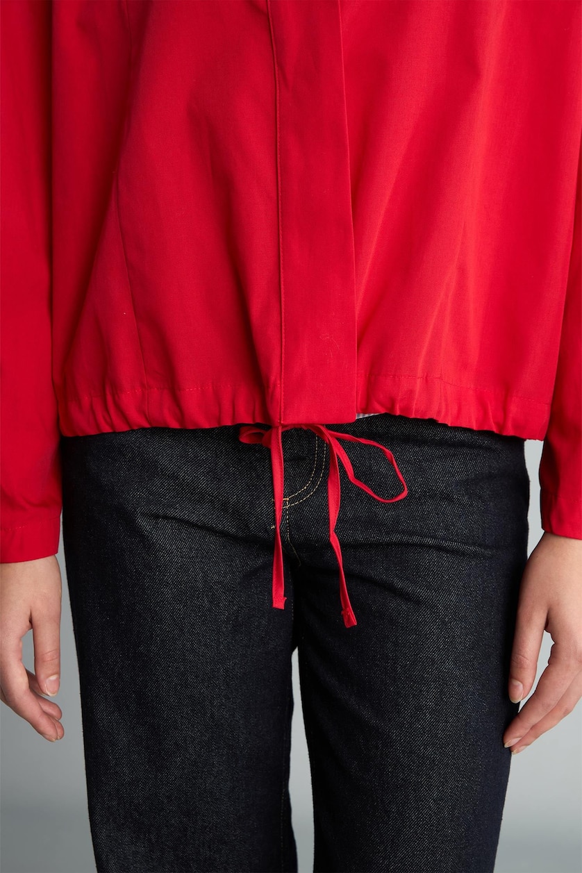 Kadın Kırmızı %100 Pamuk Regular Fit Poplin Tunik