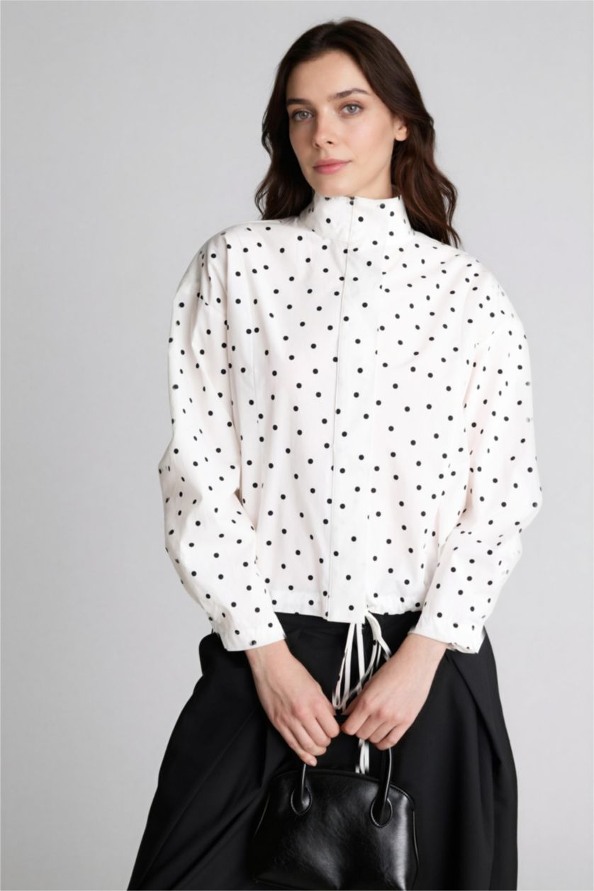 حريمي اوف وايت 100% Cotton Polka Dot Poplin Tunic