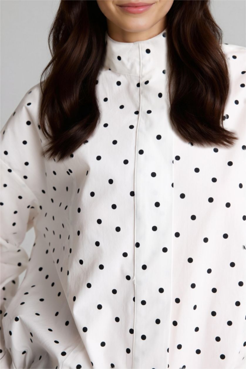 نساء اوف وايت 100% Cotton Polka Dot Poplin Tunic