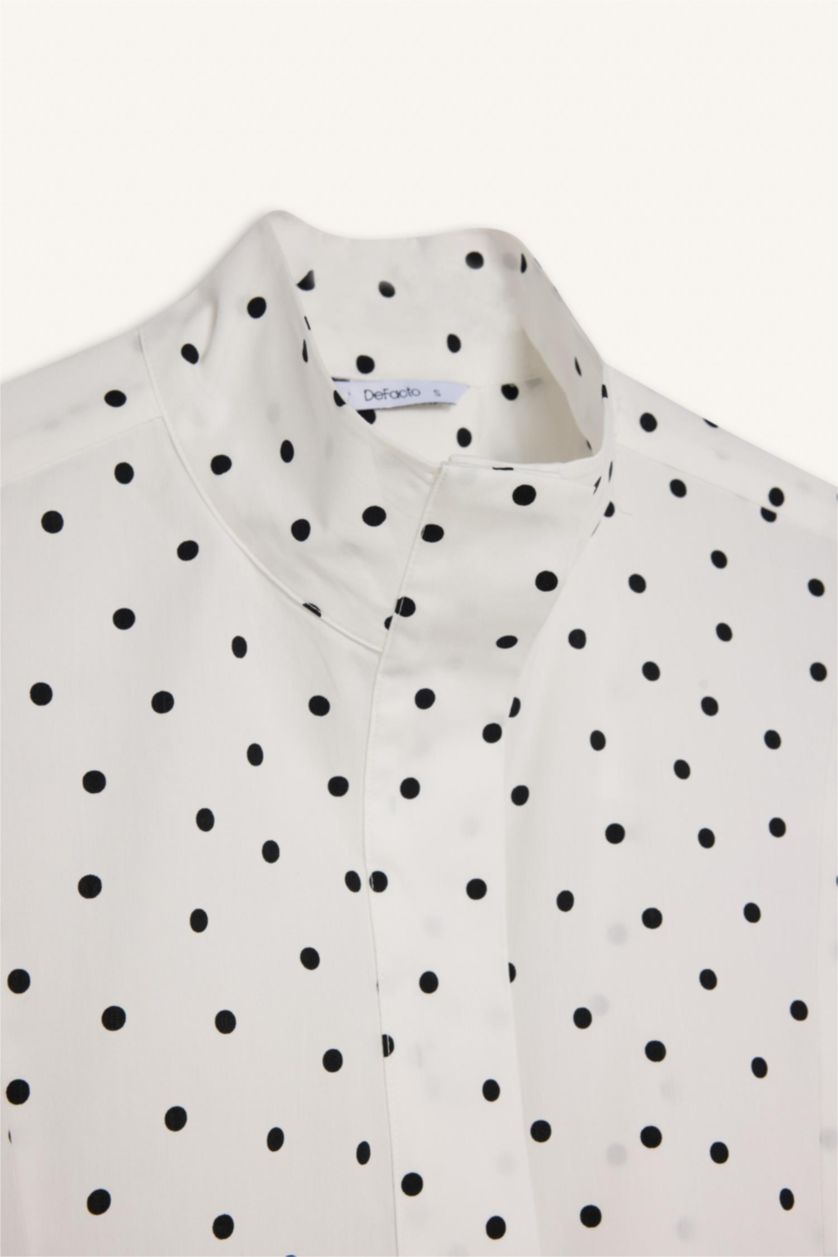 حريمي اوف وايت 100% Cotton Polka Dot Poplin Tunic