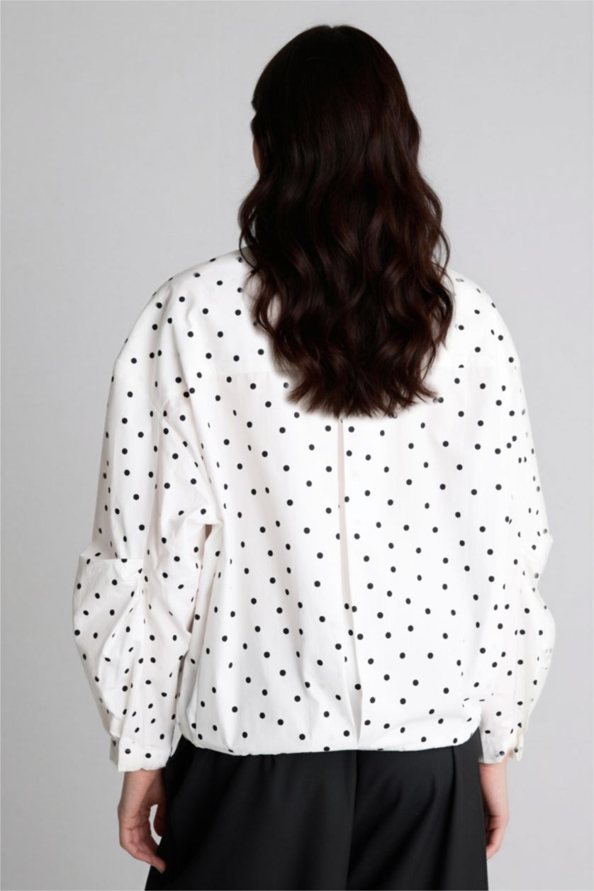 نساء اوف وايت 100% Cotton Polka Dot Poplin Tunic