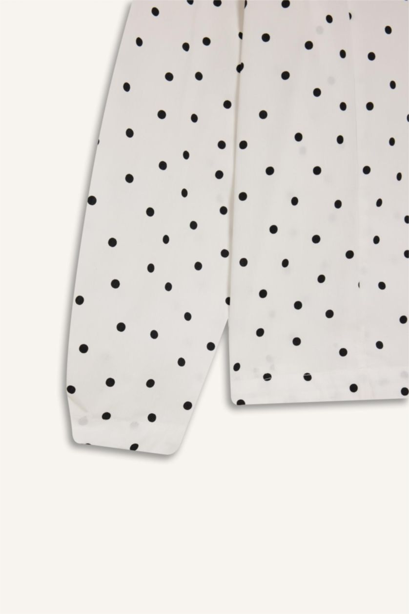 نساء اوف وايت 100% Cotton Polka Dot Poplin Tunic