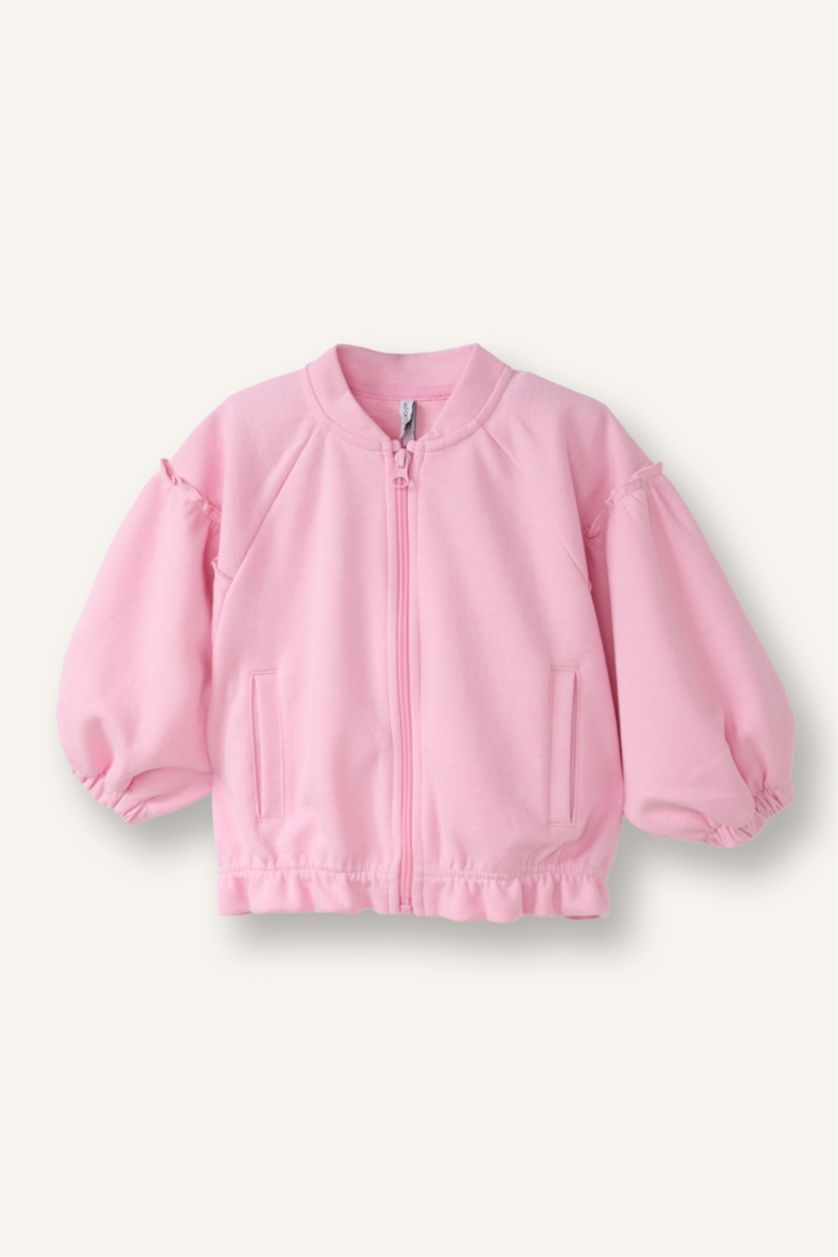 Kız Bebek Pembe Bomber Hırka Kız Bebek