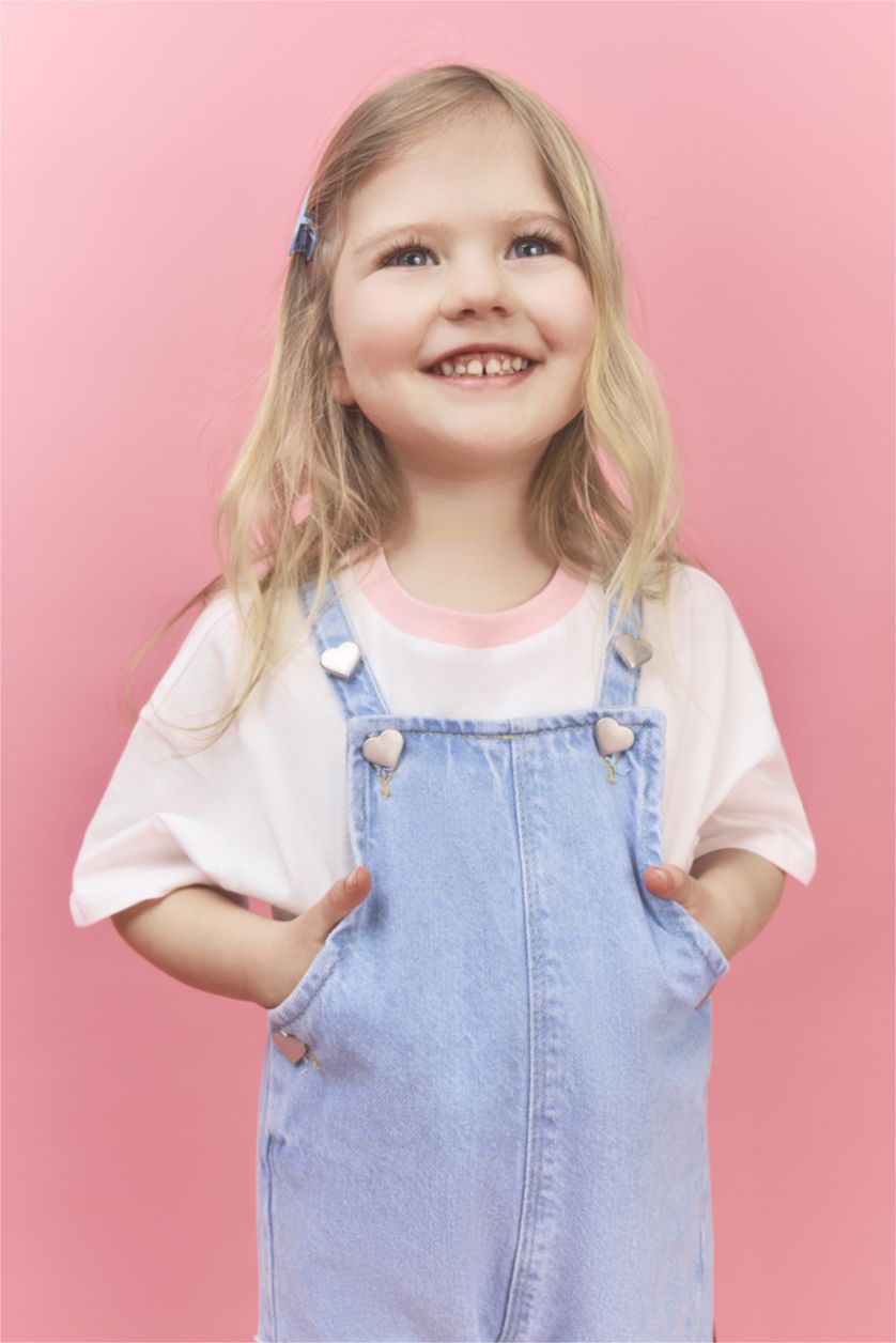 Baby Girls Ecru Oversize Fit Short Sleeve T-Shirt