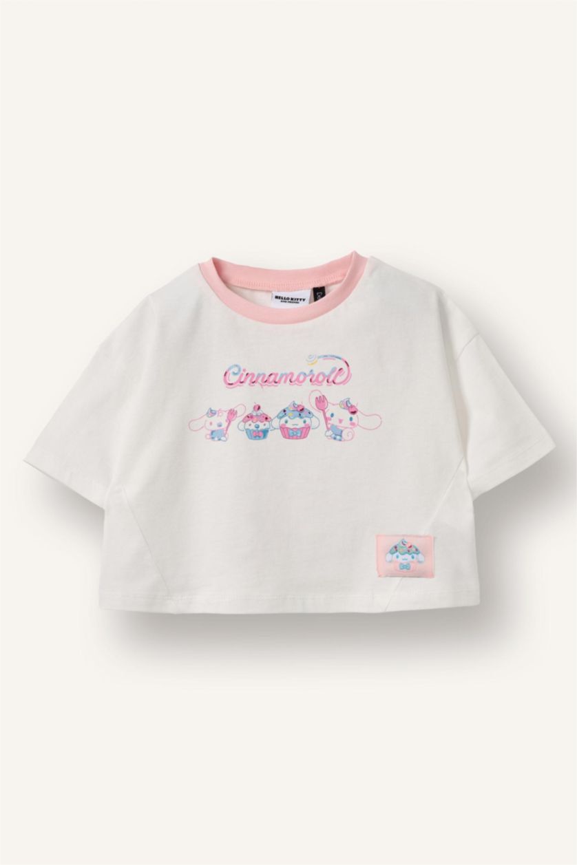 Baby Girls Ecru Oversize Fit Short Sleeve T-Shirt