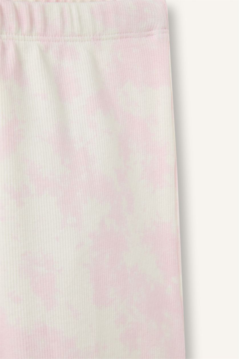Kız Bebek Pembe Wıde Leg Batik Fitilli Kaşkorse Pantolon Kız Bebek