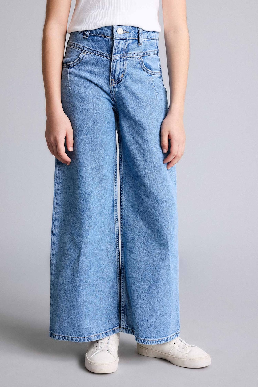 Young Girls - Teen Girls Blue Girl Wide Leg Jeans
