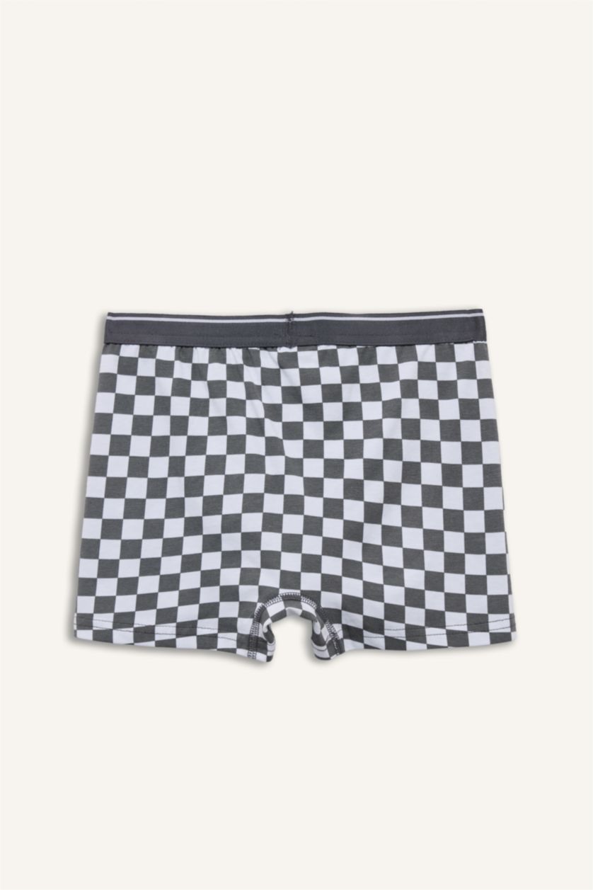 Erkek Çocuk - Genç Erkek Mavi Desenli Penye 5'li Boxer Erkek Çocuk