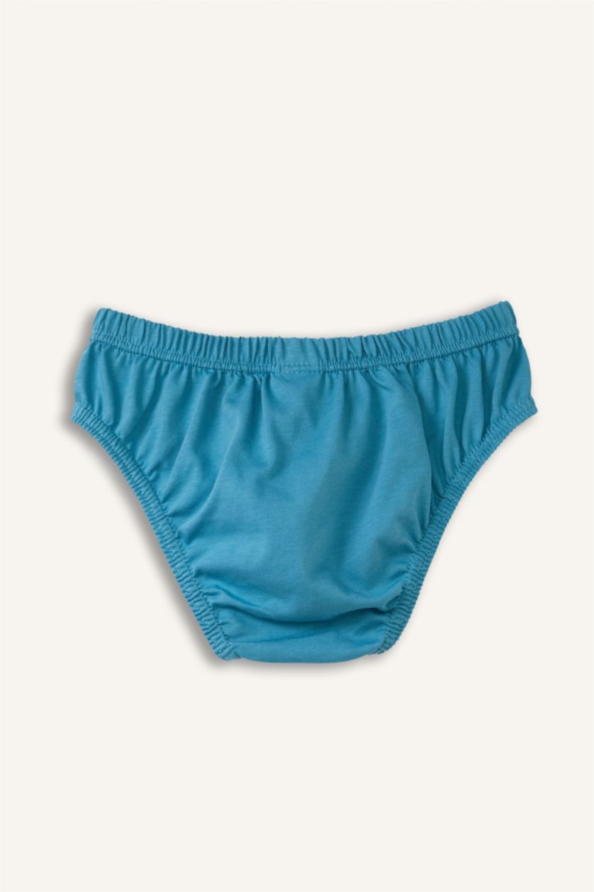 Erkek Çocuk - Genç Erkek Açık Mavi Araç Baskılı Penye 3'lü Slip Külot Erkek Çocuk