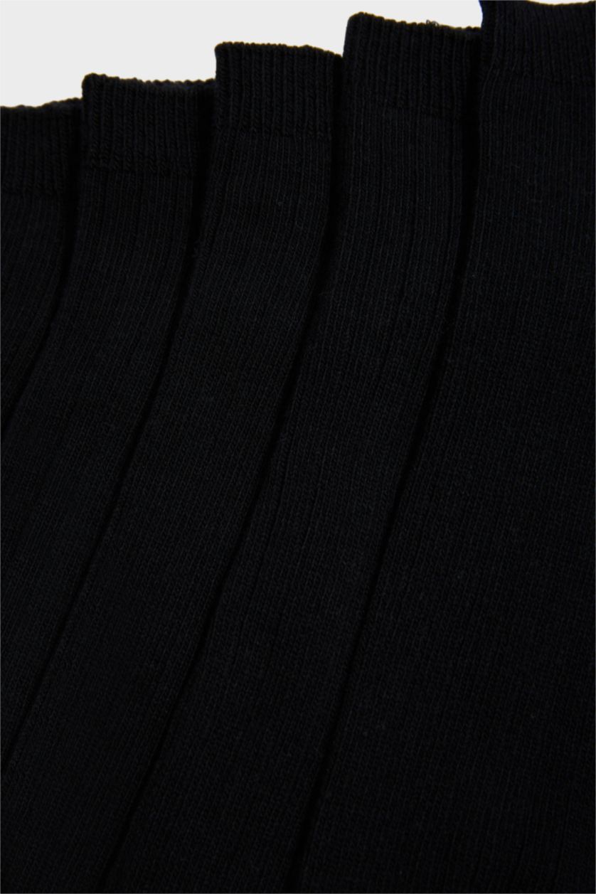 رجالي أسود شرابات قصيرة رجالي قطن - 5 قطع