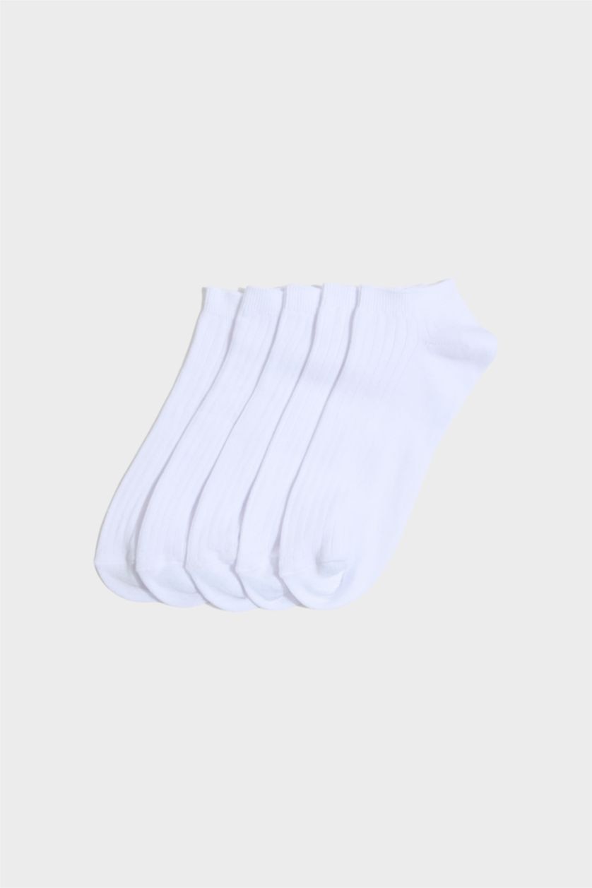 Erkek Beyaz Erkek 5'li Pamuklu Patik Çorap