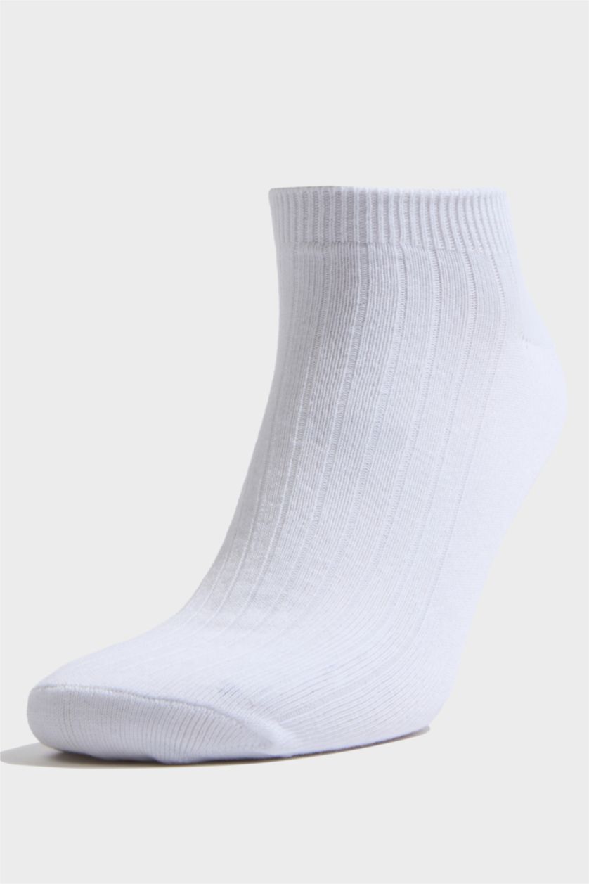 Erkek Beyaz Erkek 5'li Pamuklu Patik Çorap
