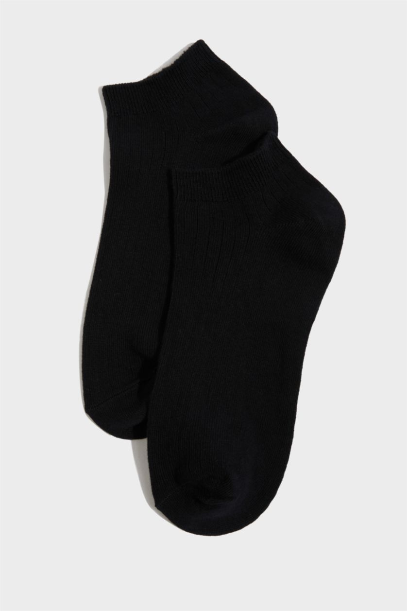 Kadın Siyah Kadın 5'li Pamuklu Patik Çorap