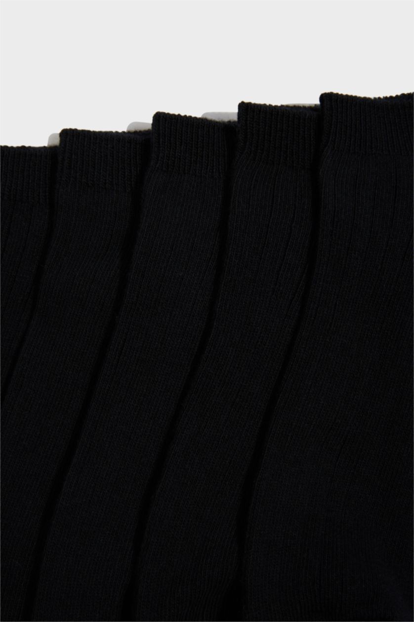 Kadın Siyah Kadın 5'li Pamuklu Patik Çorap