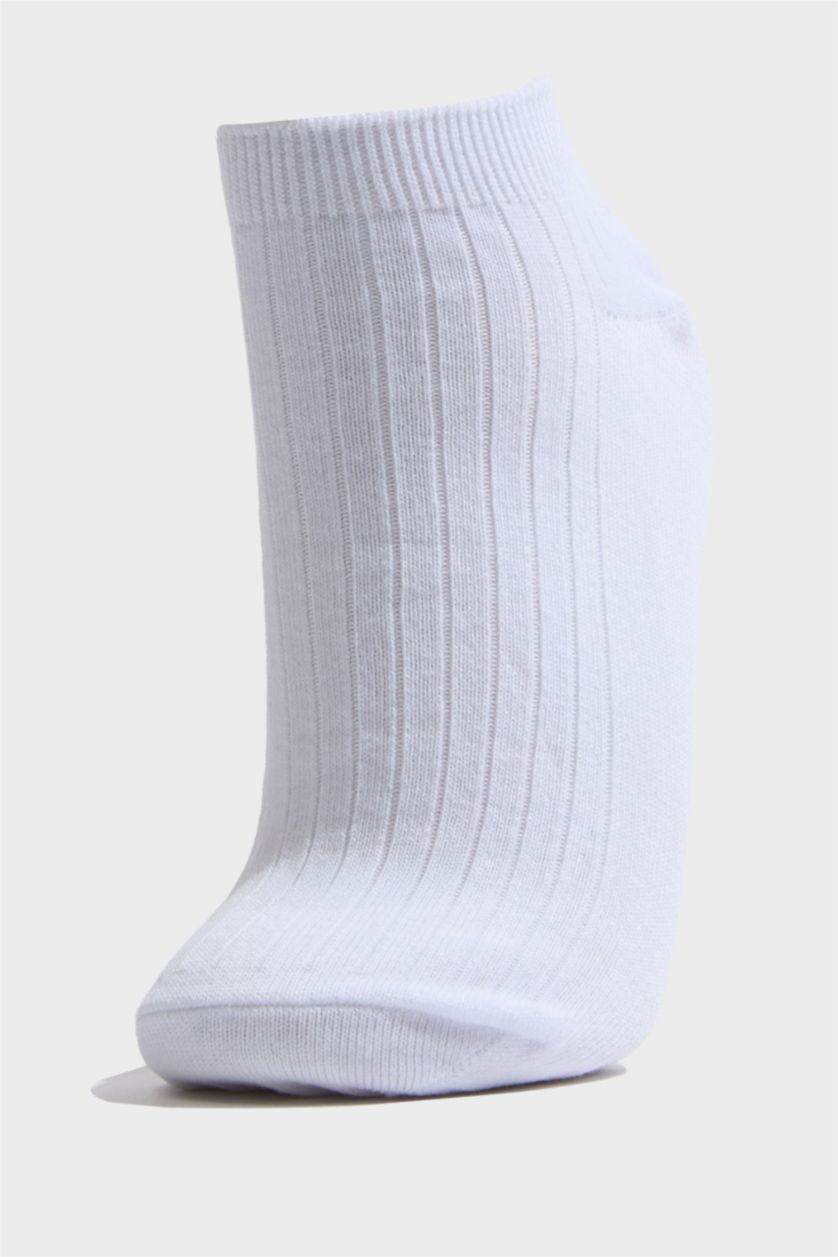 Kadın Beyaz Kadın 5'li Pamuklu Patik Çorap