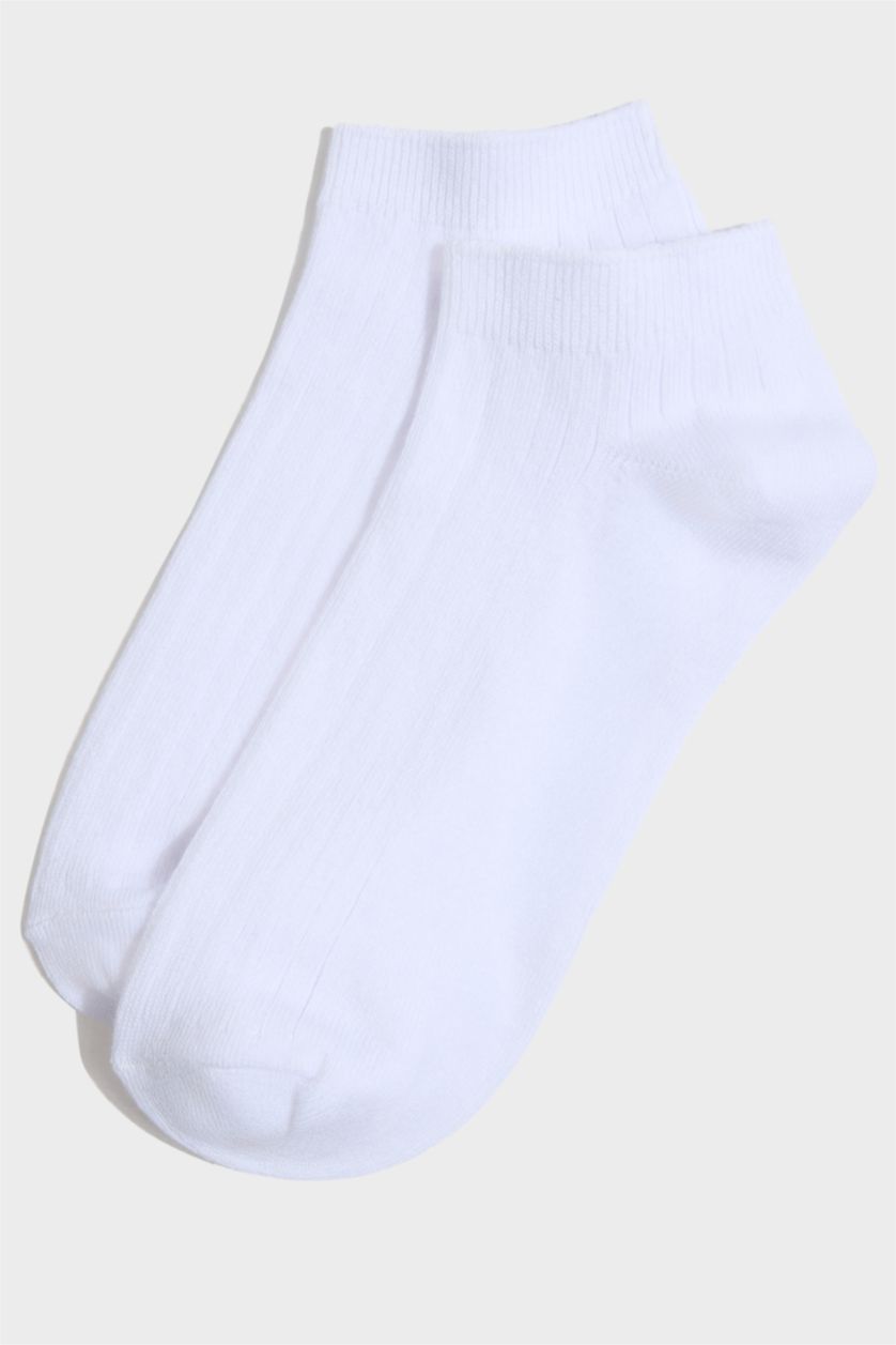 Kadın Beyaz Kadın 5'li Pamuklu Patik Çorap
