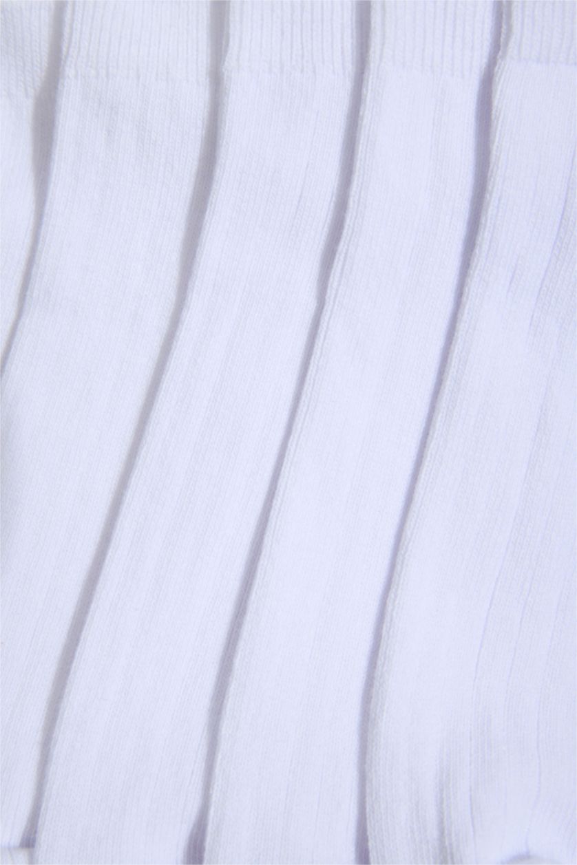 Kadın Beyaz Kadın 5'li Pamuklu Patik Çorap