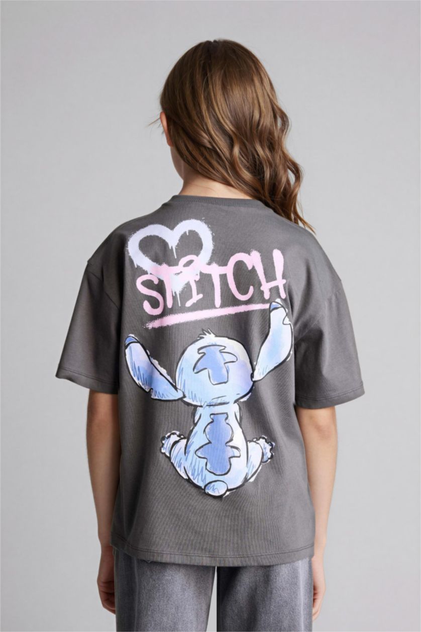 Қыздар Және Жасөспірімдер Антрацит Қыз балаларға арналған Disney Lilo & Stitch футболка