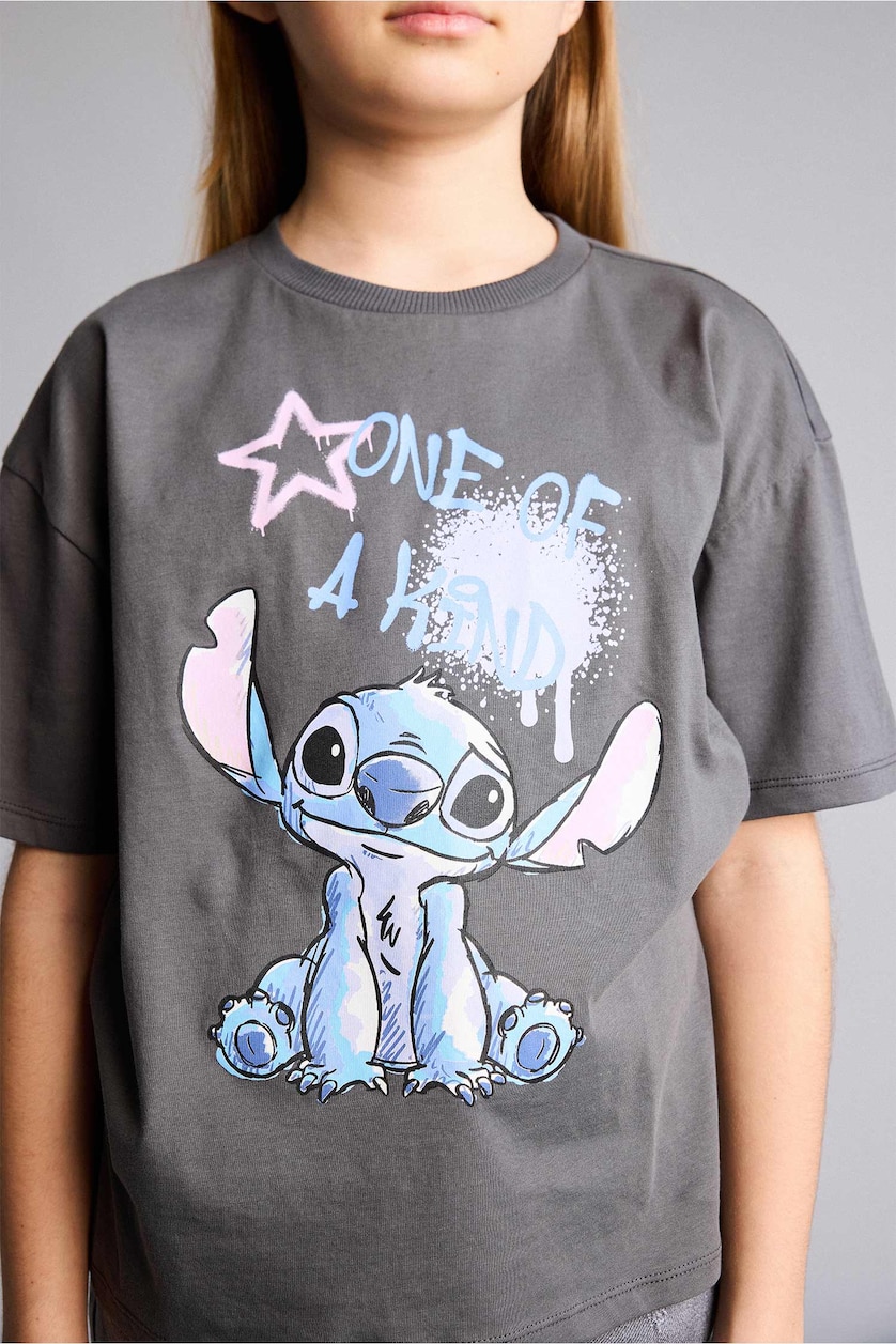 Young Girls - Teen Girls Anthracite Girl Disney Lilo & Stitch T-Shirt