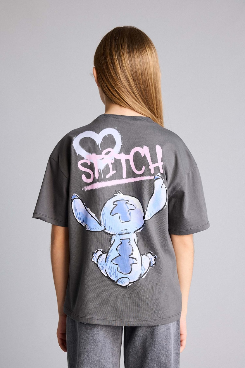 Young Girls - Teen Girls Anthracite Girl Disney Lilo & Stitch T-Shirt