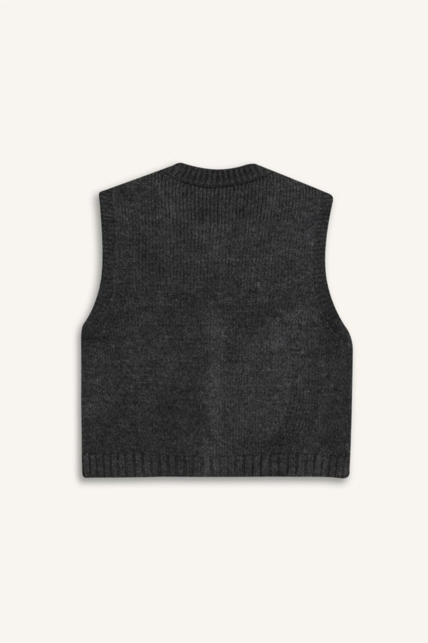 Women Anthracite Oversize Fit Crew Neck