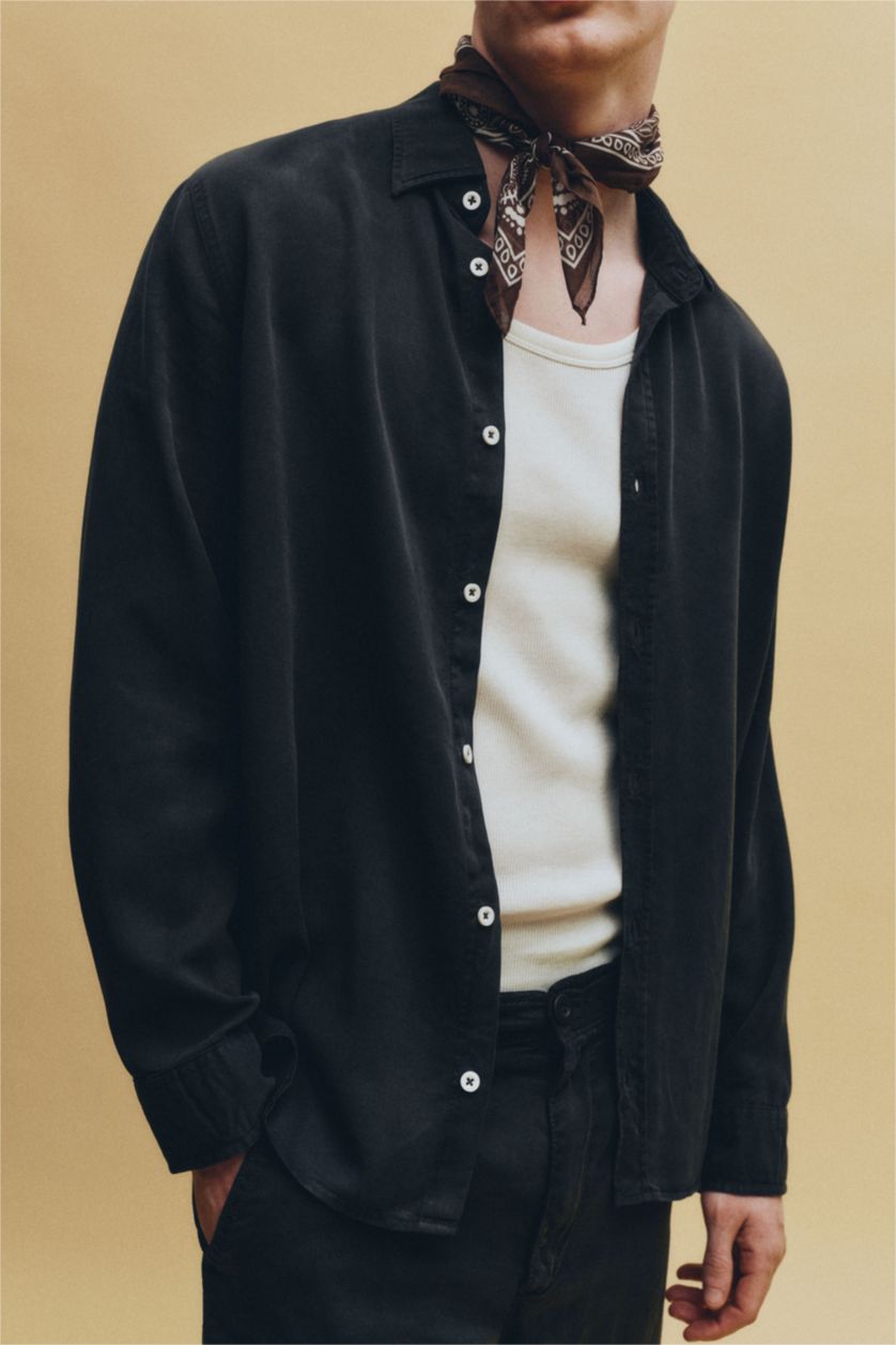 Man Anthracite Man Long Sleeve Shirt