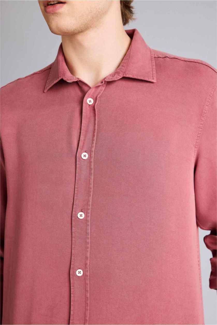 رجال خمري فاتح Premium Tencel Shirt