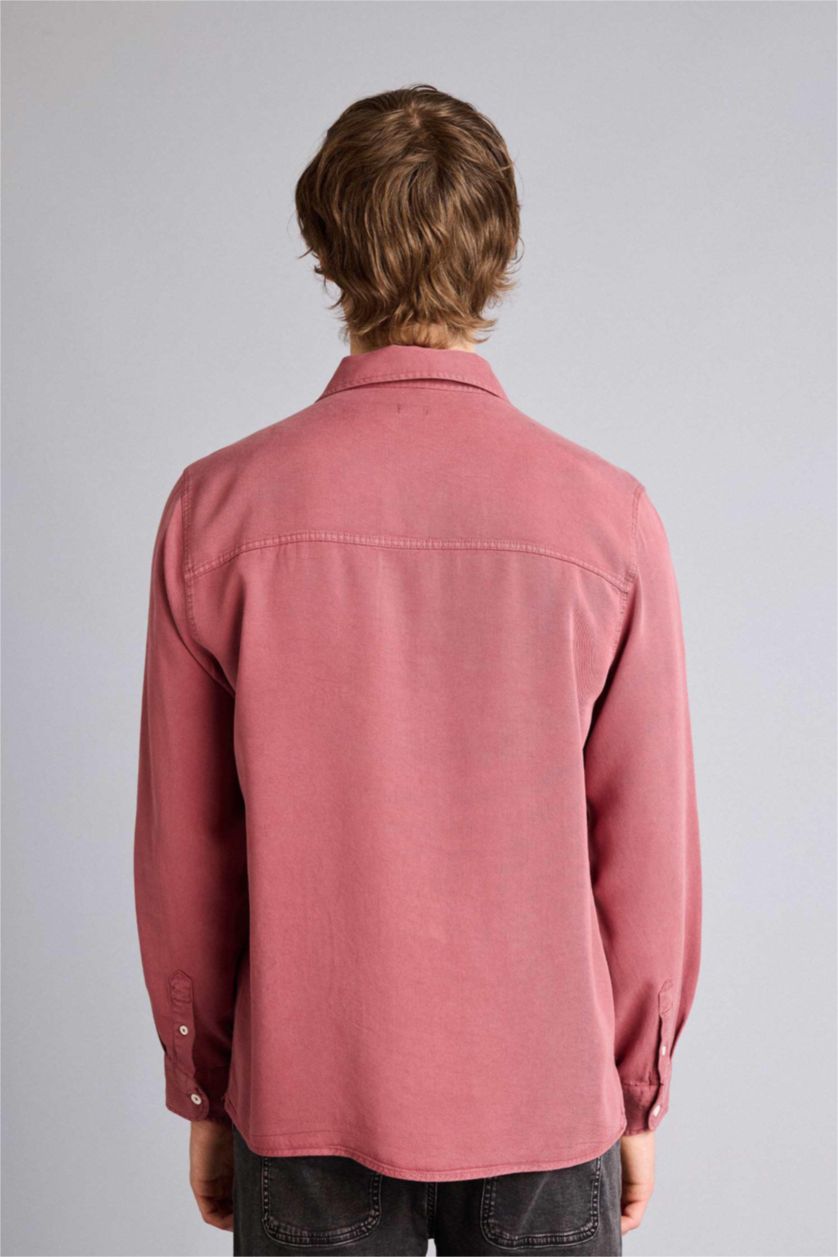 رجال خمري فاتح Premium Tencel Shirt