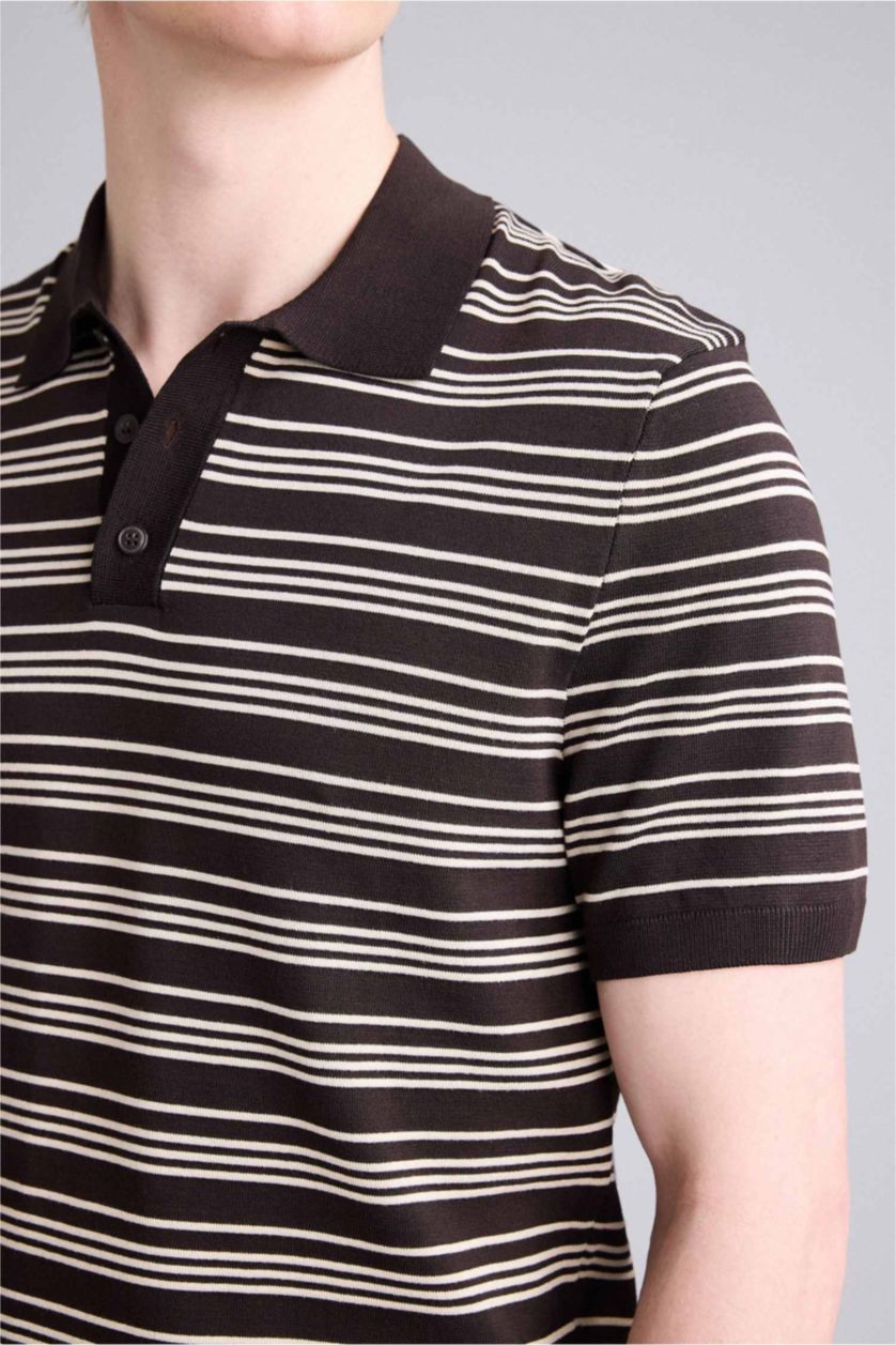 Erkek Kahve Kısa Kollu Polo Tişört