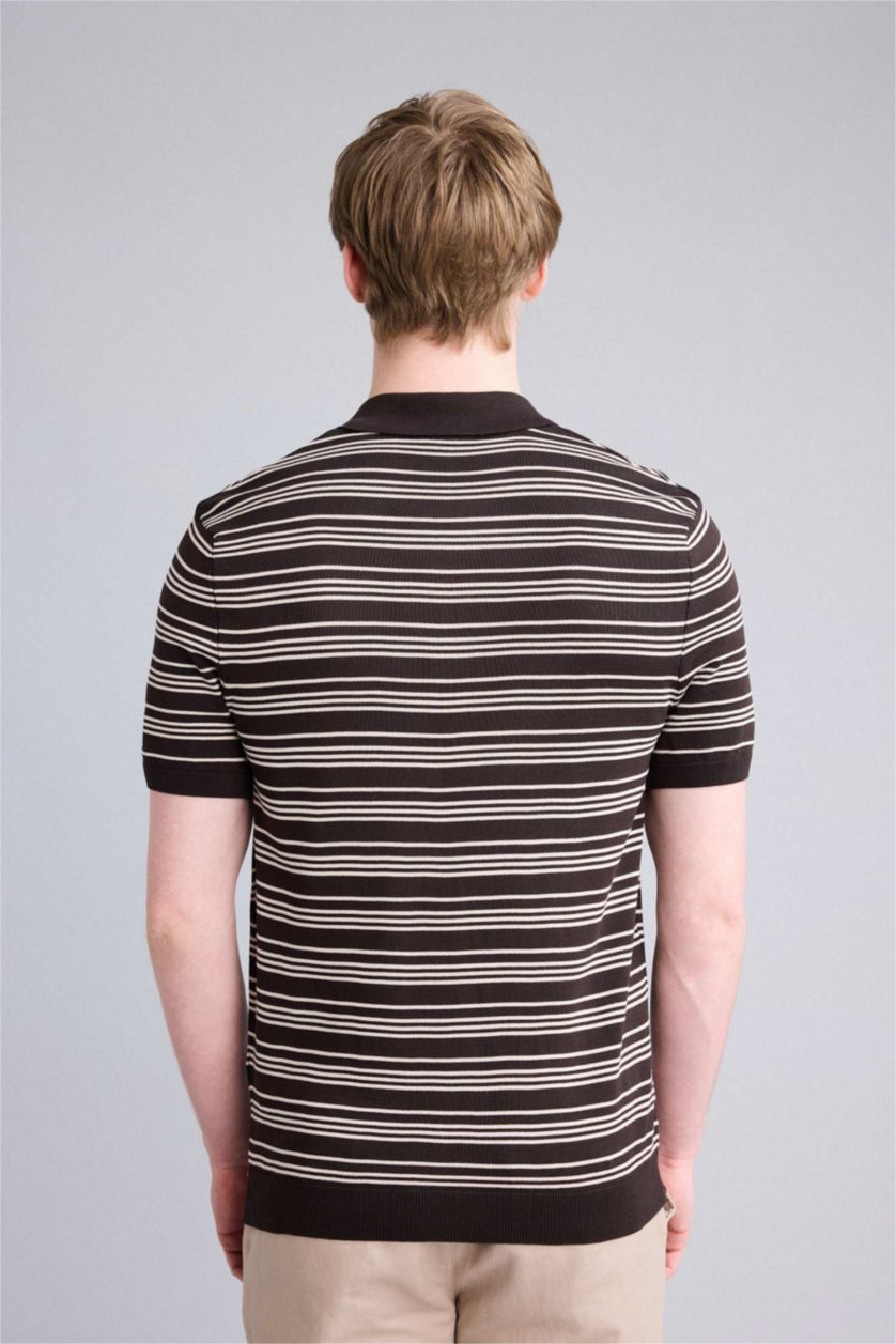 Erkek Kahve Kısa Kollu Polo Tişört