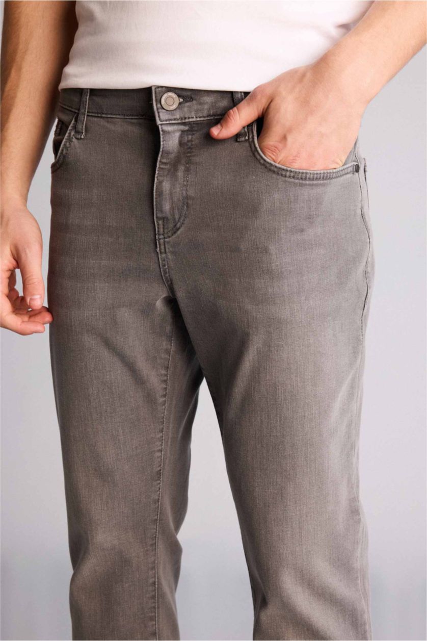 Erkek Gri Yumuşak Dokulu Sergio Jean Pantolon