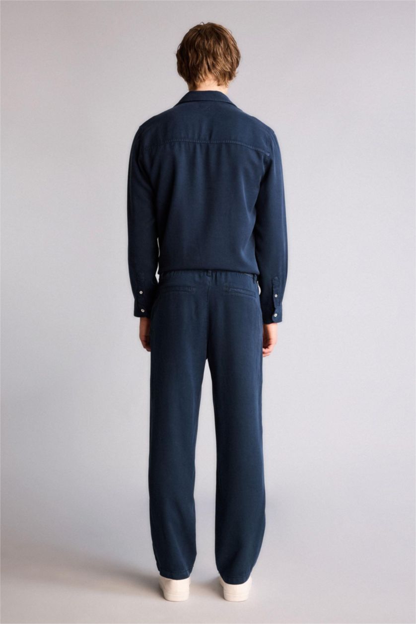 Erkek Lacivert Premium Beli Lastikli Pantolon