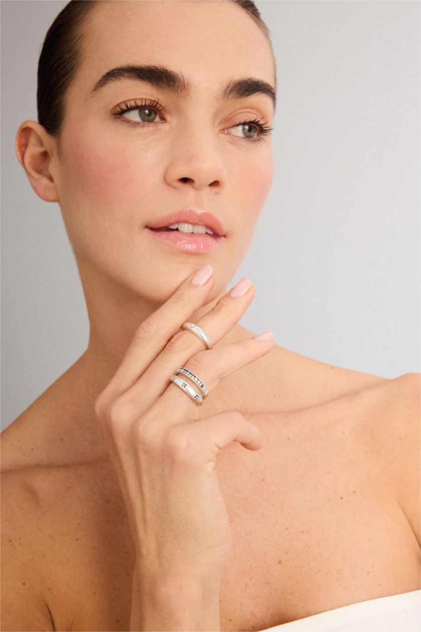 Women Gümüş 8 piece Ring