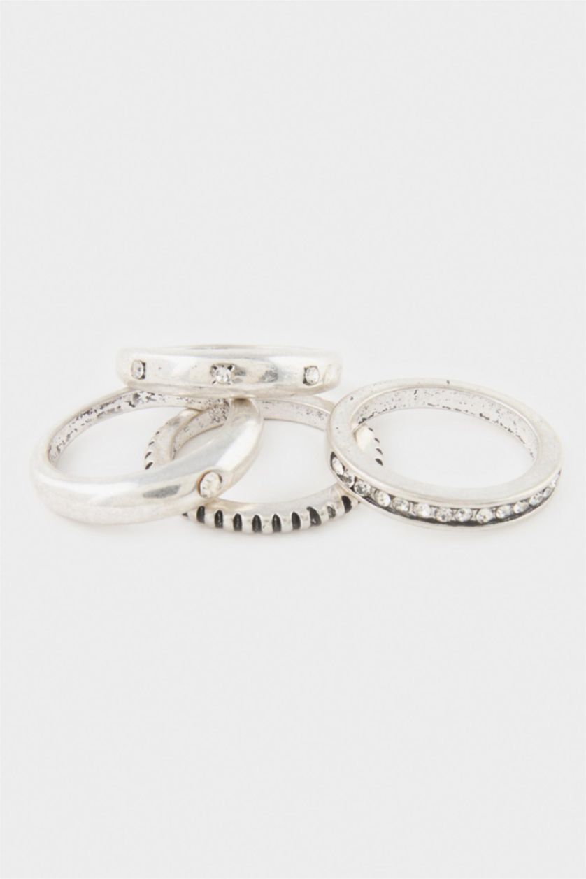Women Gümüş 8 piece Ring