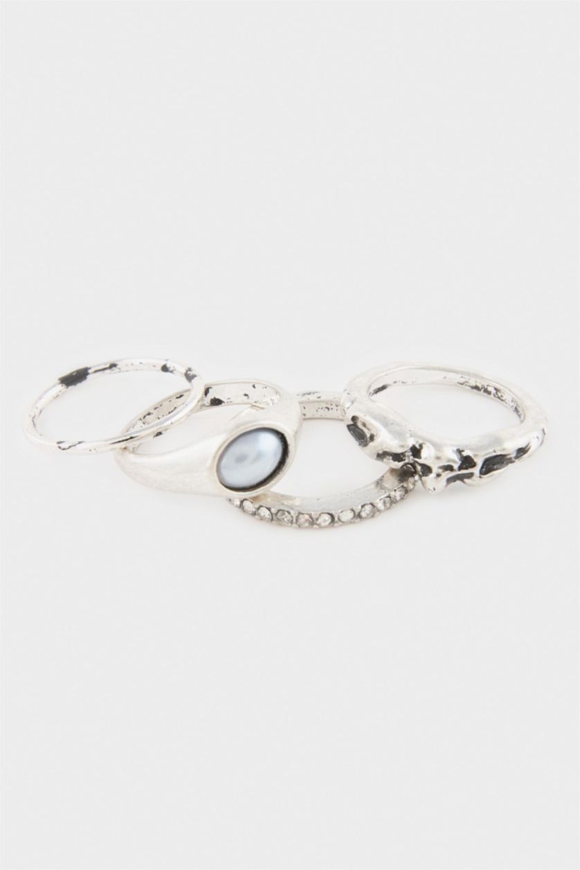 Women Gümüş 8 piece Ring