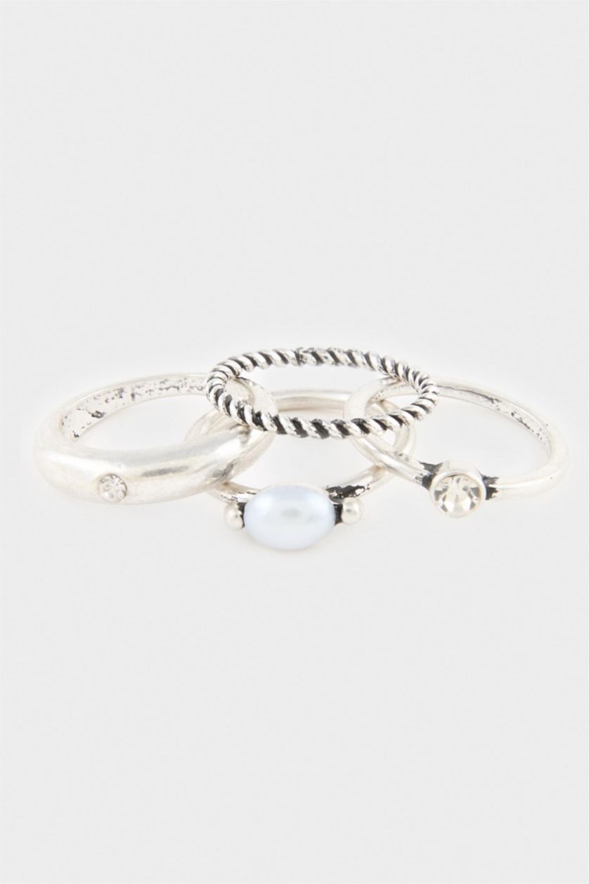 Women Gümüş 8 piece Ring