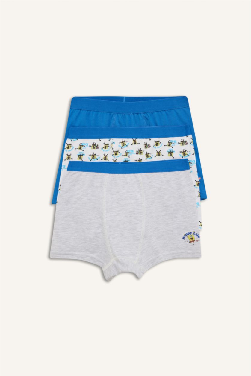 Young Boys - Teen Boys Blue Boy 3 piece SpongeBob Licensed Boxer