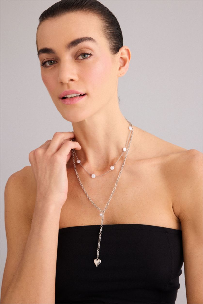 Women Gümüş 2 piece Necklace