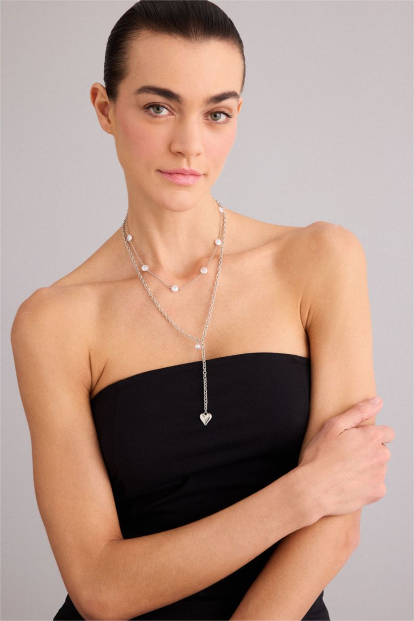 Women Gümüş 2 piece Necklace
