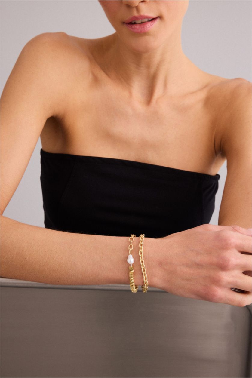 WOMAN GOLD Woman 2 Piece Bracelet Set