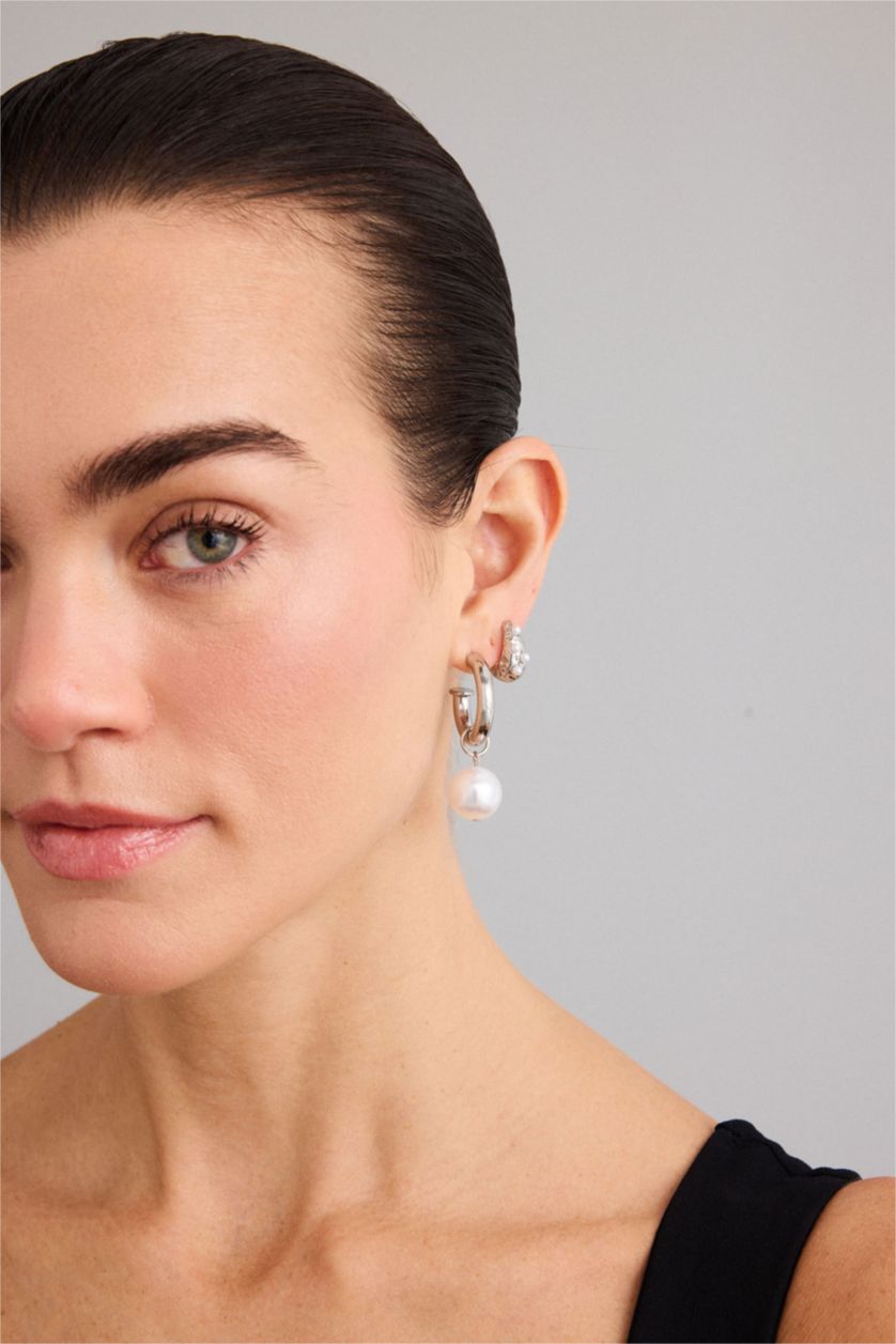 Kadın Gümüş Kadın 2'li Küpe