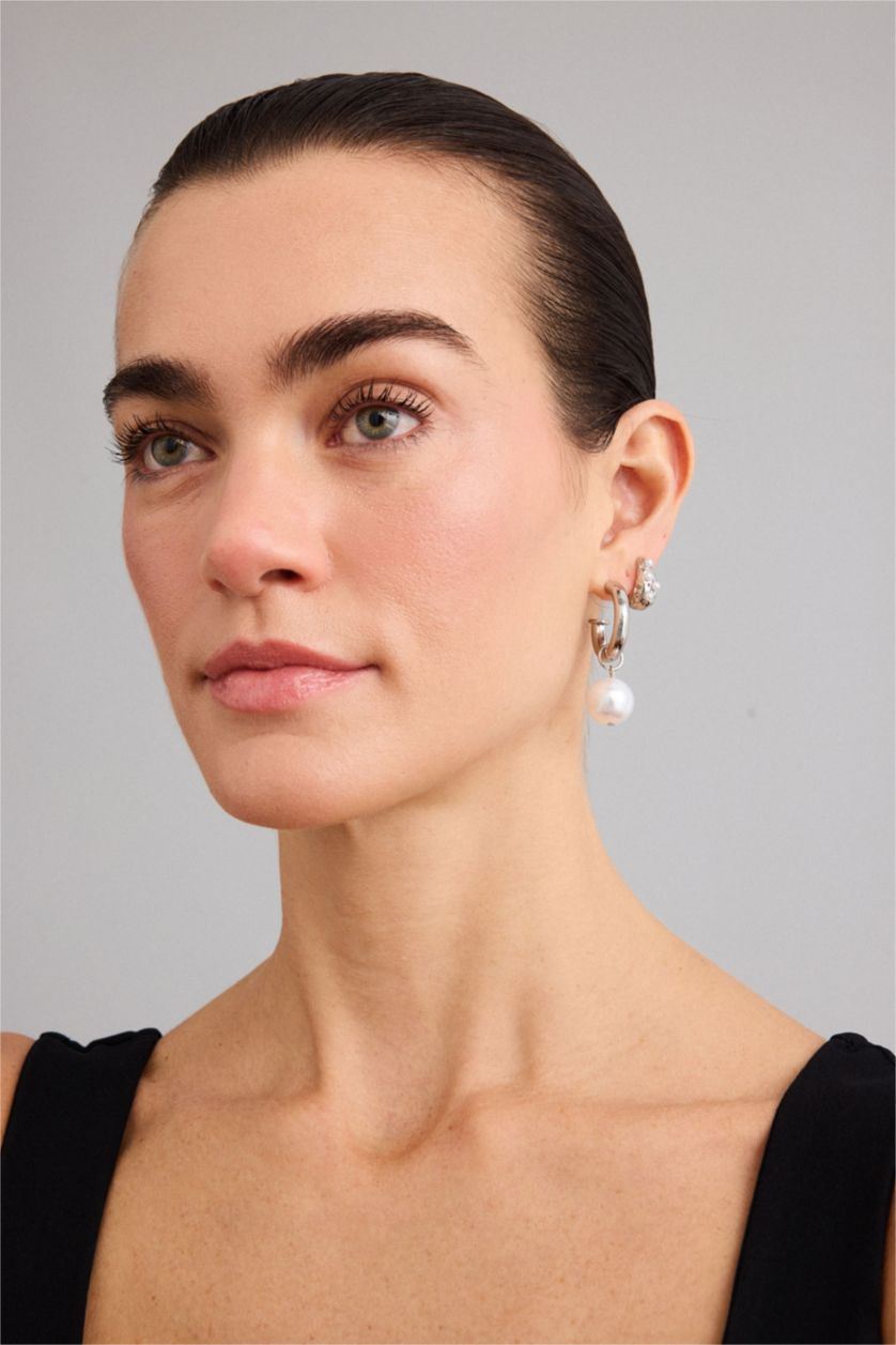 Kadın Gümüş Kadın 2'li Küpe