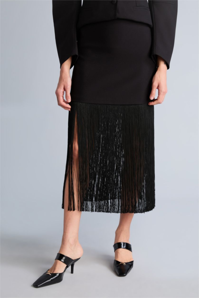Kadın Siyah Kalem Mini Etek