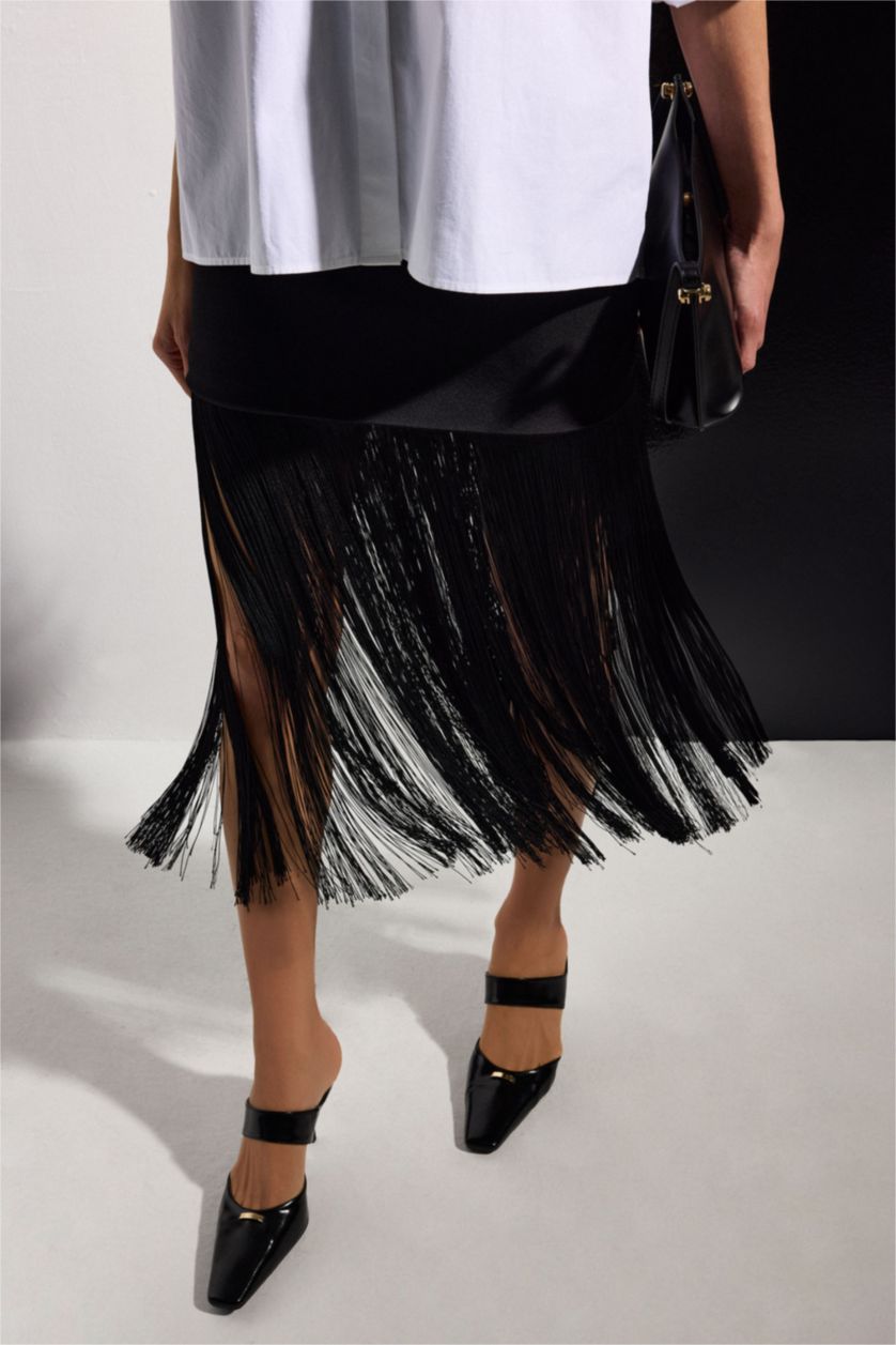 نساء أسود تنورة قصيرة بنسل بخصر عادي