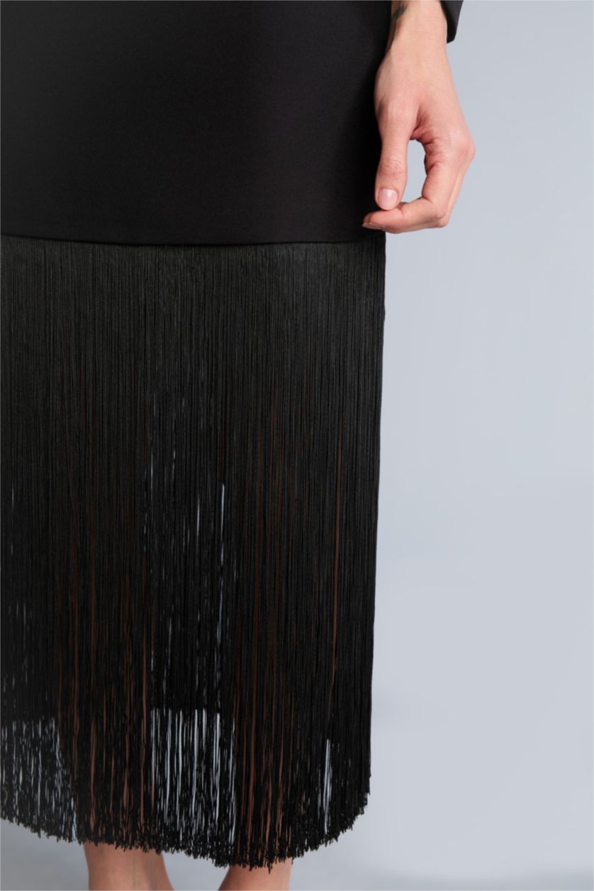 Kadın Siyah Kalem Mini Etek