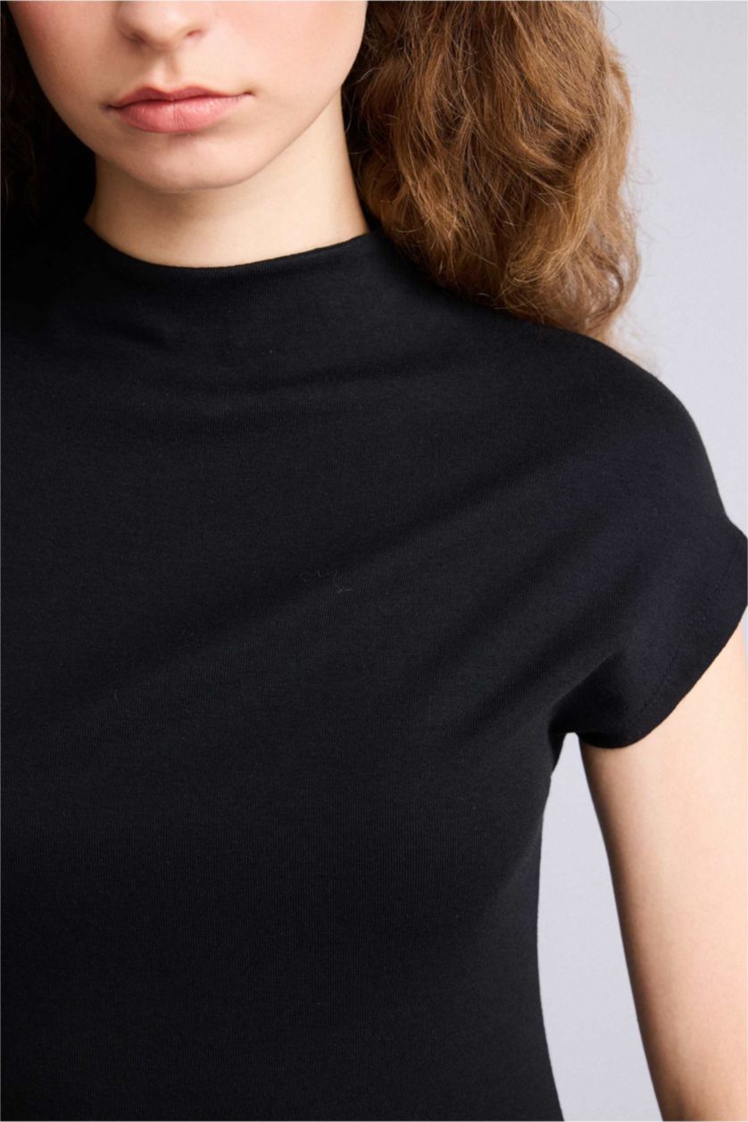 Kadın Siyah Bodycon Vücudu Saran Modal Maxi Elbise