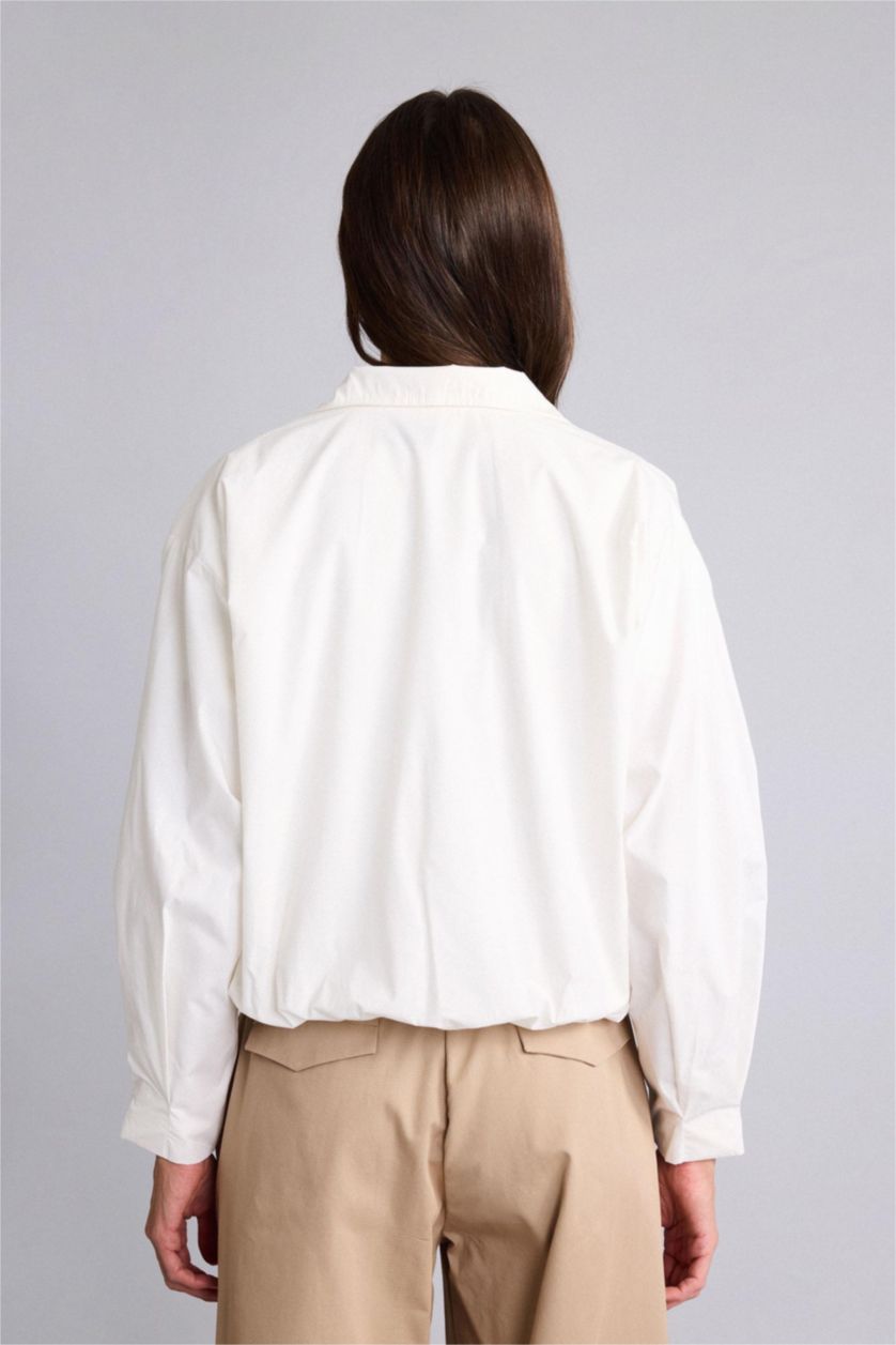 نساء بيج فاتح جاكيت بوبلين بالون فيت بياخة عالية