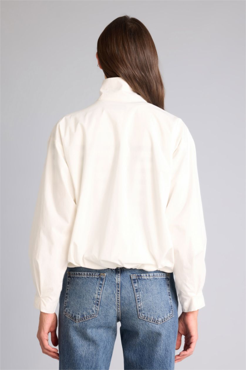 Әйелдерге ақ Әйелдерге баллон Блэйзер