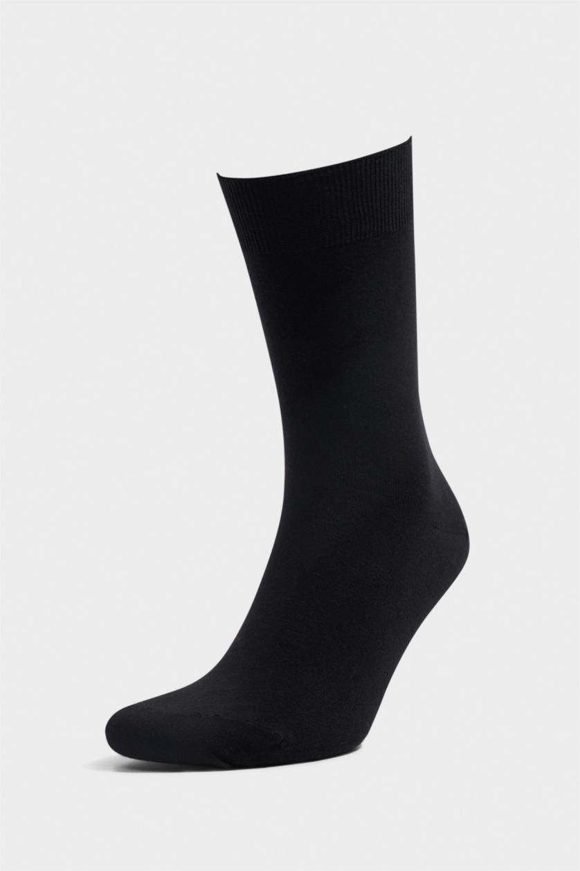 Erkek Siyah Erkek 3'lü Pamuklu Uzun Çorap